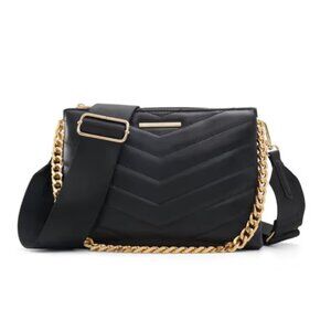 Aldo Kosygin Black Quilted Crossbody Evening Chain Bag​
